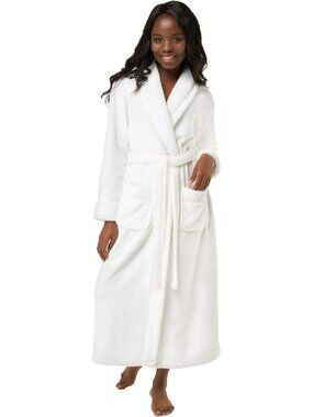〽️Women's Bathrobe White Oversized Luxury Ultra Soft Warm Plush Fleece Robes